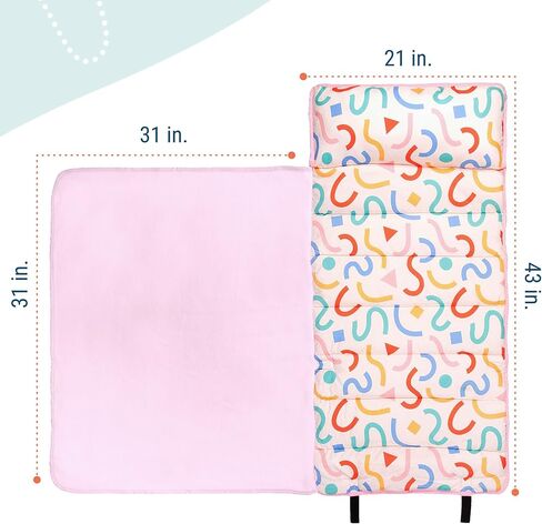 Wildkin Toddler Kids Nap Mat - Soft Microfiber Toddler Sleeping Sale مع وسادة in Kuwait