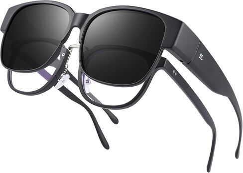 BIRCEN Polarized Fit Over Sunglasses: Wear Over Glasses Sunglasses Wrap Around Fitover Shades for Men Women UV Protection in Kuwait