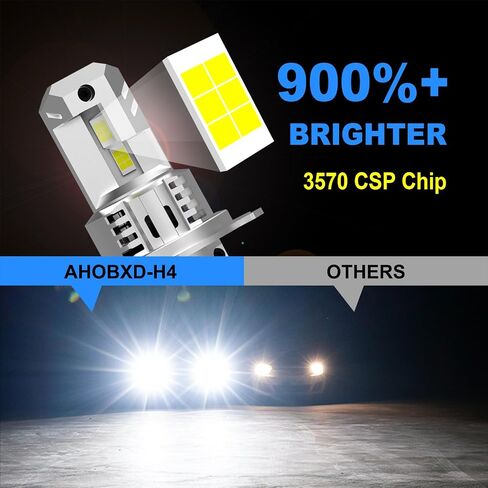 H4 LED لمبات Super Bright 30000LM 900 ٪ XENON WHITE H4/9003 مصابيح إضاءة مروحة تبريد وعبّب حزمة FOG Light Direct Direct من 2 in Saudi Arabia