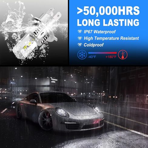 H4 LED لمبات Super Bright 30000LM 900 ٪ XENON WHITE H4/9003 مصابيح إضاءة مروحة تبريد وعبّب حزمة FOG Light Direct Direct من 2 in Saudi Arabia