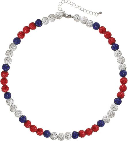 Baseball Necklace - Glitter Bling Clay Beaded Ice Collection Necklace for Men Boys Cool Gifts for Baseball Players Lovers in Saudi Arabia