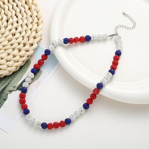 Baseball Necklace - Glitter Bling Clay Beaded Ice Collection Necklace for Men Boys Cool Gifts for Baseball Players Lovers in Saudi Arabia