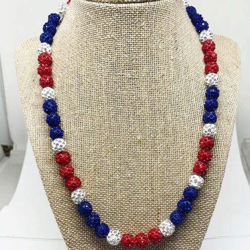 Baseball Necklace - Glitter Bling Clay Beaded Ice Collection Necklace for Men Boys Cool Gifts for Baseball Players Lovers in Saudi Arabia