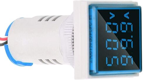 LED عرض الفولتميتر ، اختبار الجهد تيار كاشف مربع 22 مم لوحة العرض المزدوجة فولتميتر AMMETER AC 0-100A 60-500V متر مؤشر (الأزرق) in Saudi Arabia