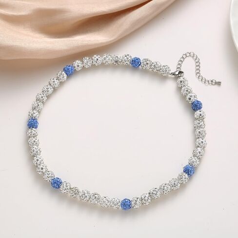 Baseball Necklace - Glitter Bling Clay Beaded Ice Collection Necklace for Men Boys Cool Gifts for Baseball Players Lovers in Saudi Arabia