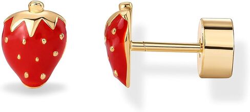 Pavoi 14k Gold Plated Sterling Silver Posts Flatback مسطح أقراط للنساء - تلوين الفلفل الحار الفلفل الفلفل البخاري الكرز الرموز التعبيرية in Kuwait