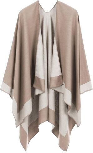 Women's Shawl Wraps Open Front Poncho Cape Oversized Sweaters Casual Cardigan Shawls for Fall Winter in Saudi Arabia
