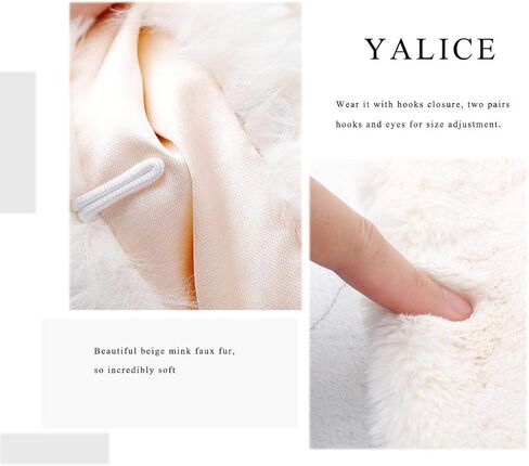 Yalice Women Wedding Faux Fur Fur Shawn and Wrap Bridal Fur Fur Scarf for Bride and Intersmaids in Kuwait