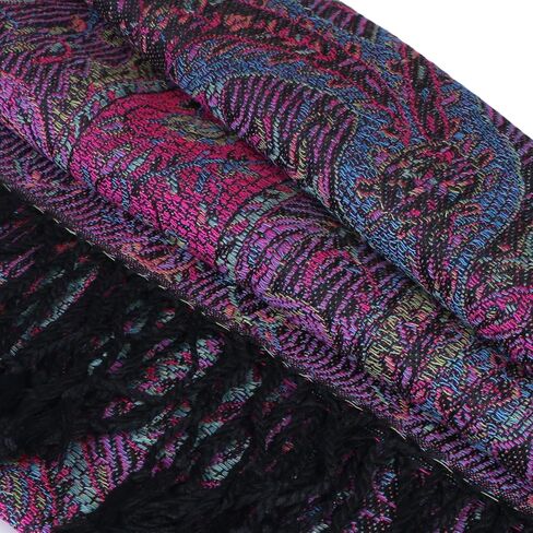 Women Paisley Pashmina Shawl Wrap نمط ملون مطرزة وشاح الشتاء عكسي in Kuwait