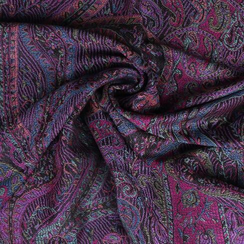 Women Paisley Pashmina Shawl Wrap نمط ملون مطرزة وشاح الشتاء عكسي in Kuwait