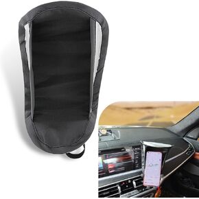 1 Pack Car Phone Sun Protection Cover, 7.09 x 5.12 Inches Dashboard Protector No Hot, Vertical Anti-Glare Sunshade Umbrella Phone Holder, Universal for Most Cars (Black)