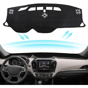 Black Dashboard Dash Board Cover Mat Carpet for Chevy Traverse 2018-2023 Accessories Dash Cover Flannel Material Dash Mat Sunshade