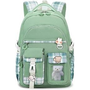 Girls Backpack，Cute School Backpack for Girls Kids Teens，Kawaii Bookbag for Primary Elementary，Pink
