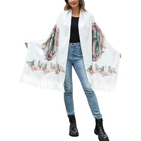 Virgen De Guadalupe Shawls For Women Rebozo Para Mujer Mexicanos Virgin Mary Catholic Gifts Rose