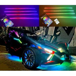 4pcs 4ft set Bluetooth + التحكم عن بعد مطاردة LED Polaris Slingshot غطاء/شرائح Underglow Light