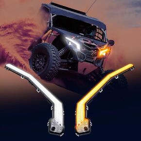 Tavaray RGB X3 Fang Lights ، App & Remote Control Multicolor LED مع مزامنة الموسيقى ، ولهجات التوقيع الأمامية في الشارع ، الضوء المتوافق مع Can Maverick XD XDS XRS Max Turbo 2017-2023