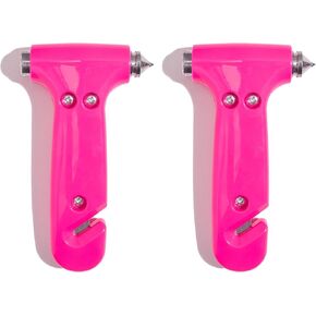 Super-Cute Safety Hammer - Emergency Automotive Escape Hammer Tool, Seat Belt Cutter & Car Window Break Tool - Pink, 1 Count