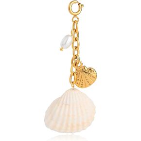 سلسلة مفاتيح فامارين شل شاطئ للنساء نجم البحر Seahorse Sun Rainbow Keychain