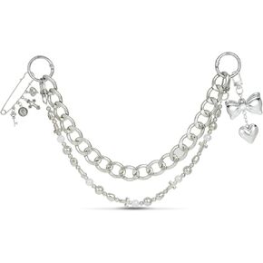Original 4 in 1 Silver Bag Charms, Bow Bag Charm, Purse Charms, Purse Keychain, Bag Accessories Charms, Cute Purse Charms for Handbags Designer