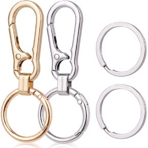 Metal Keychains Key ring with Carabiner Clip, Spring O Ring for Men Women, Quick Release Metal Key Ring Organizer
