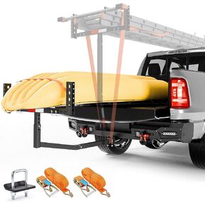 شاحنات سرير السرير عقار جبل ، 2 في 1 تصميم قوارب قوارب قوارب القوارب الموسع ، 800 رطل حمولة حمولة توزيع الوضع الوخز للخلع لشاحنات الالتقاط وسيارات الدفع الرباعي لسلم الزوارق ، الزورق ، الأنابيب ، رف الخشب