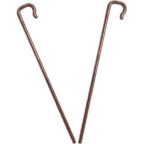 2pcs Halloween Party Cosplay Props, Pharaoh Staff, Dark Brown Plastic Cane, for Stage Performance and Home Decoration