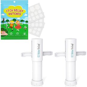 2 Pack Bug Bite Suction Tool & 48 Counts Itch Relief Patches, Naturally Reduces Itch & Swell, Camping Essential Gift for Family and Friends