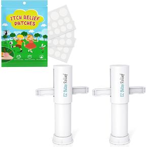 2 Pack Bug Bite Suction Tool & 48 Counts Itch Relief Patches, Naturally Reduces Itch & Swell, Camping Essential Gift for Family and Friends