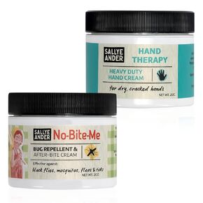 حزمة كريم Sallyeander All -Natural - 2 حزمة - "No -Bite -Me" Bug & Ensect Creament Cream - بالإضافة إلى كريم علاج يدوي شاق - آمن للأطفال والرضع