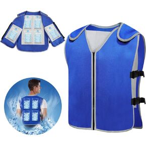 Cooling Vest for Men Women - Ice Cold Vest with 20 Ice Pack, Adjustable Cool Vest for Hot Weather Work