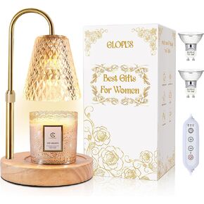 Mom Gifts for Mothers Day, Candle Warmer Lamp with Timer, Birthday Gifts for Women, Adjustable Height Candle Warmer, Dimmable, Home Decor, Wax Warmer Lamp for Jar Candles with 2 Bulbs