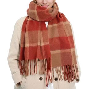 Womens Cashmere Marf (Baby Alpaca) شالات منقوشة دافئة كبيرة ناعمة