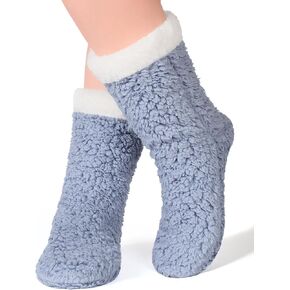 Women's Fuzzy Slipper Socks with Non-slip Grippers, Cozy & Unique Gifts