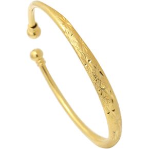 Fashion 18K Gold Plated Stars Pattern Adjustable Band Cuff Bracelet