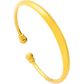 VJOSA Fashion Simple 18K Gold Plated Blank Thin Open Cuff Bracelet