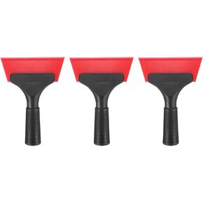 HARFINGTON 3pcs Squeegee 5 Inch Length Auto Water Blade Shower Squeegee with Non-Slip Handle for Car Windshield Window Cleaner Glass Door, Red