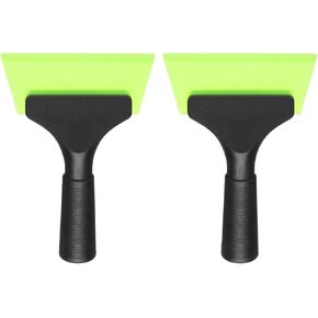 HARFINGTON 2pcs Squeegee 5 Inch Long Auto Water Blade Shower Squeegee with Non-Slip Handle for Car Windshield Window Cleaner Glass Door, Green