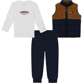 Tommy Hilfiger Boys 3pc Berber Vest Set Jogger