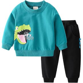 Toddler Boys Clothes Sets Kids Printed Sweatshirt and Pants Set Spring Fall Outfits