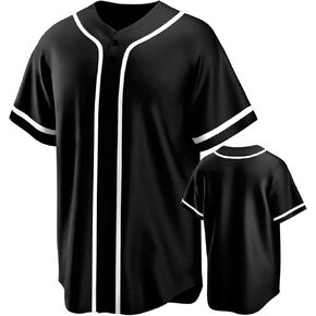 Mens Baseball Jersey Plain Button Down Shirts Hipster Short Sleeve Blank Softball Team Uniforms