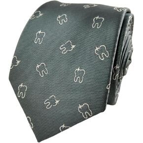 Men's Dentist Tie - Tooth & Teeth Necktie - Orthodontist Gift