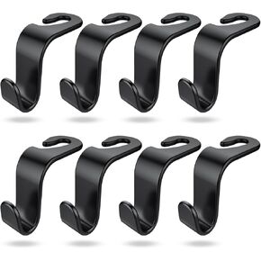 8-Pack Car Seat Back Storage Hook, Auto Seat Hook Hangers Storage Organizer Interior Accessories for Purse Coats Umbrellas Grocery Bags Handbag
