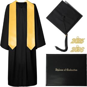 ثوب التخرج والغطاء مع شرابة وسحر 2025 سنة - Golden 72 "سرق - حامل الدبلوم الأسود