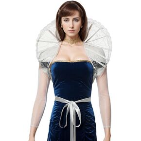 BLESSUME Gothic Lace Stand Up Collar Baroque Standing Queen Collar Victorian Halloween Vampire Costume Collar