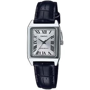 Casio LTP-V007L-7B1 Women's Rechangular Leather Strap Silver Roman Dial Watch Watch