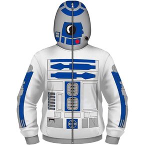 Kids Robot Inspired Zip up Hoodie Sports Sweatshirt Casual Zipper Jacket for Boys and Girls
