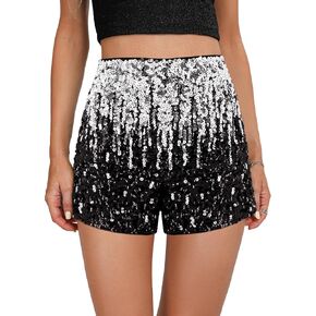 Mocure Women's Gradient Sequin High Pherced Shorts Belly Dance Short Weist Pant Party Club Club Cosplay