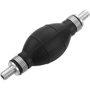 uxcell 10mm (3/8") Rubber Fuel Primer Pump, Transfer Vacuum Hose Hand Siphon Bulb, One Way Fuel Primer for Gasoline Petrol Marine Diesel Boat, Silver