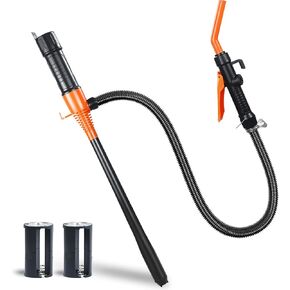 Portable Power Battery Pump, Battery Operated Fuel Transfer Pump, Electric Siphon Pump for Gas, Oil, Diesel Transfer, Gasoline Pump with Flow Control Nozzle, 2.2GPM Hand Oil Extractor