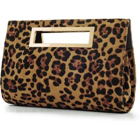Hoxis Classic Cscodile Pattern Faux Paux Leather Greip Grip Cut It Out Out Out Out Batch with Counte Strap Womens Princh (Leopard Print)